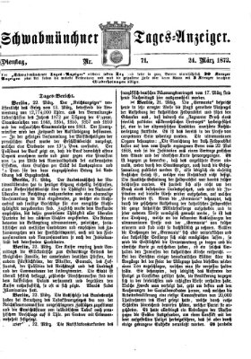 Schwabmünchner Tages-Anzeiger Montag 24. März 1873