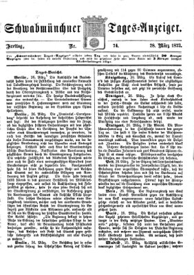 Schwabmünchner Tages-Anzeiger Freitag 28. März 1873