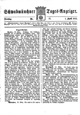 Schwabmünchner Tages-Anzeiger Dienstag 1. April 1873