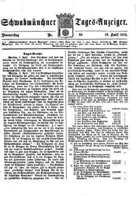 Schwabmünchner Tages-Anzeiger Donnerstag 10. April 1873