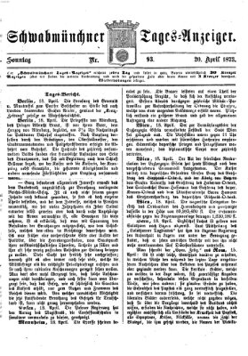 Schwabmünchner Tages-Anzeiger Sonntag 20. April 1873