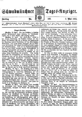 Schwabmünchner Tages-Anzeiger Freitag 2. Mai 1873