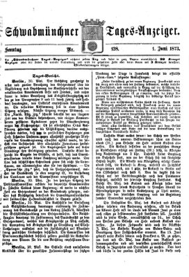 Schwabmünchner Tages-Anzeiger Sonntag 1. Juni 1873