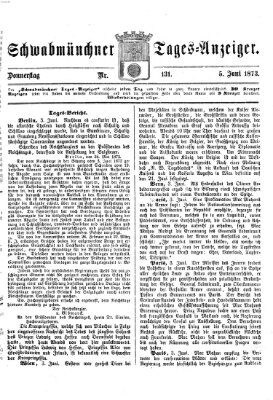 Schwabmünchner Tages-Anzeiger Donnerstag 5. Juni 1873