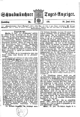 Schwabmünchner Tages-Anzeiger Samstag 28. Juni 1873