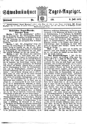 Schwabmünchner Tages-Anzeiger Mittwoch 9. Juli 1873