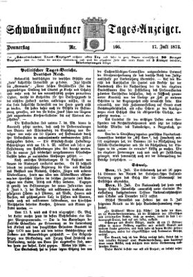 Schwabmünchner Tages-Anzeiger Donnerstag 17. Juli 1873