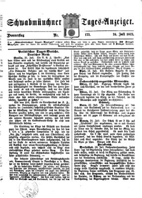 Schwabmünchner Tages-Anzeiger Donnerstag 24. Juli 1873