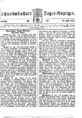 Schwabmünchner Tages-Anzeiger Freitag 25. Juli 1873