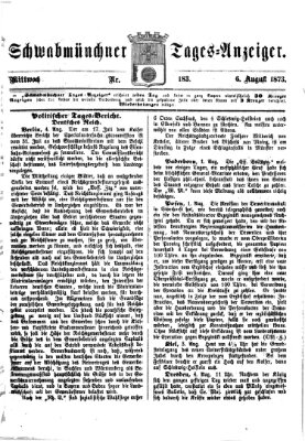 Schwabmünchner Tages-Anzeiger Mittwoch 6. August 1873