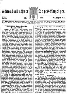 Schwabmünchner Tages-Anzeiger Freitag 29. August 1873