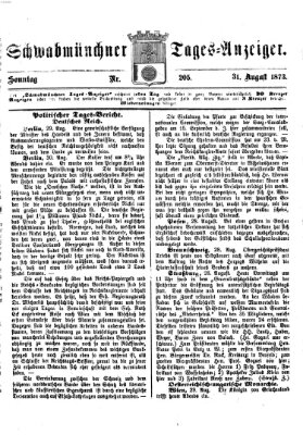 Schwabmünchner Tages-Anzeiger Sonntag 31. August 1873