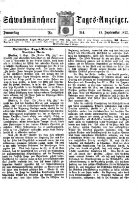 Schwabmünchner Tages-Anzeiger Donnerstag 11. September 1873