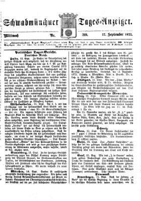 Schwabmünchner Tages-Anzeiger Mittwoch 17. September 1873