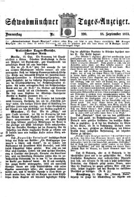 Schwabmünchner Tages-Anzeiger Donnerstag 18. September 1873