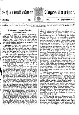 Schwabmünchner Tages-Anzeiger Freitag 19. September 1873