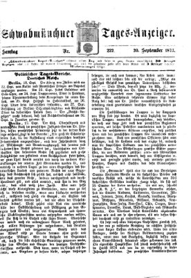 Schwabmünchner Tages-Anzeiger Samstag 20. September 1873