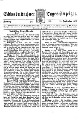 Schwabmünchner Tages-Anzeiger Sonntag 21. September 1873