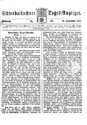 Schwabmünchner Tages-Anzeiger Mittwoch 24. September 1873