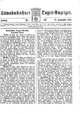 Schwabmünchner Tages-Anzeiger Sonntag 28. September 1873