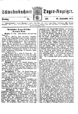 Schwabmünchner Tages-Anzeiger Dienstag 30. September 1873