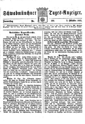 Schwabmünchner Tages-Anzeiger Donnerstag 2. Oktober 1873