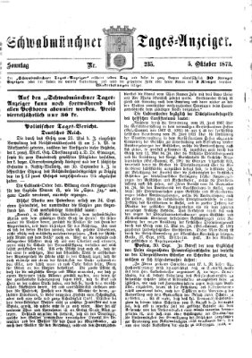 Schwabmünchner Tages-Anzeiger Sonntag 5. Oktober 1873