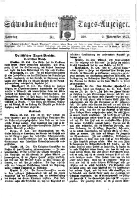 Schwabmünchner Tages-Anzeiger Sonntag 2. November 1873