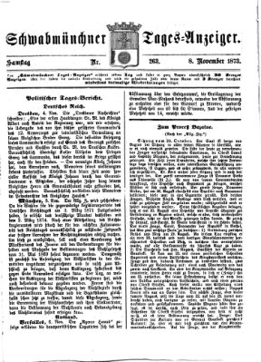 Schwabmünchner Tages-Anzeiger Samstag 8. November 1873