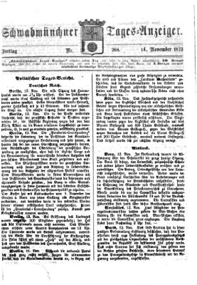 Schwabmünchner Tages-Anzeiger Freitag 14. November 1873