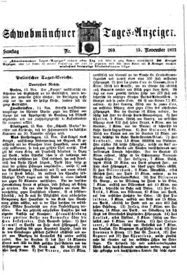 Schwabmünchner Tages-Anzeiger Samstag 15. November 1873