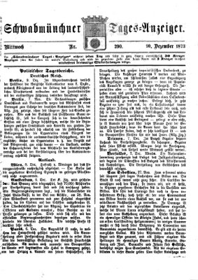 Schwabmünchner Tages-Anzeiger Mittwoch 10. Dezember 1873