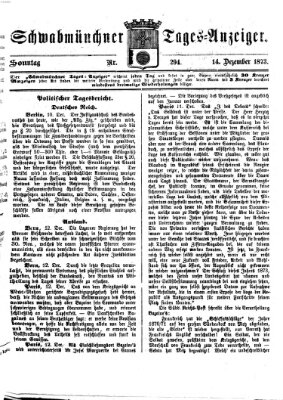 Schwabmünchner Tages-Anzeiger Sonntag 14. Dezember 1873