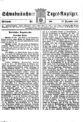 Schwabmünchner Tages-Anzeiger Mittwoch 17. Dezember 1873