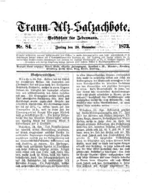 Traun-Alz-Salzachbote Freitag 28. November 1873