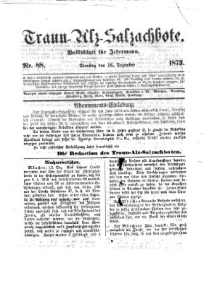 Traun-Alz-Salzachbote Dienstag 16. Dezember 1873