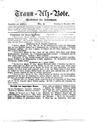 Traun-Alz-Bote (Traun-Alz-Salzachbote) Dienstag 3. Januar 1871