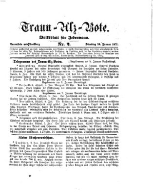 Traun-Alz-Bote (Traun-Alz-Salzachbote) Dienstag 10. Januar 1871