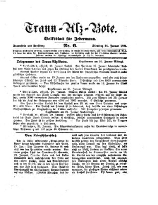 Traun-Alz-Bote (Traun-Alz-Salzachbote) Dienstag 24. Januar 1871