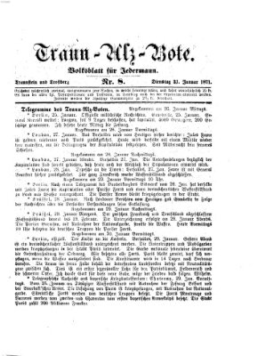 Traun-Alz-Bote (Traun-Alz-Salzachbote) Dienstag 31. Januar 1871