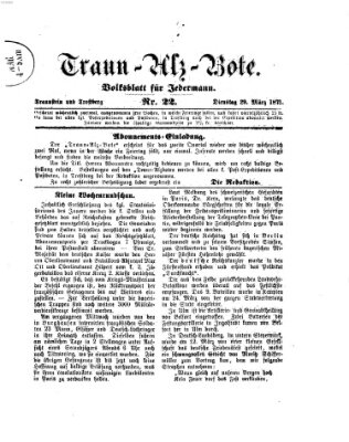 Traun-Alz-Bote (Traun-Alz-Salzachbote) Mittwoch 29. März 1871