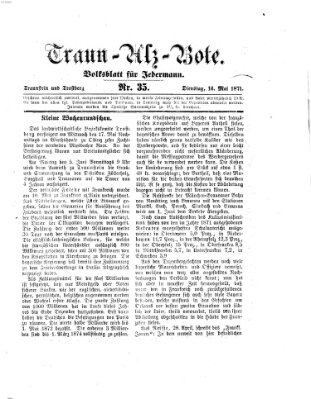 Traun-Alz-Bote (Traun-Alz-Salzachbote) Dienstag 16. Mai 1871