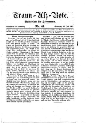 Traun-Alz-Bote (Traun-Alz-Salzachbote) Dienstag 11. Juli 1871