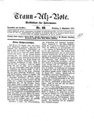 Traun-Alz-Bote (Traun-Alz-Salzachbote) Dienstag 5. September 1871