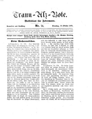 Traun-Alz-Bote (Traun-Alz-Salzachbote) Dienstag 17. Oktober 1871