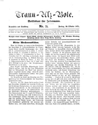 Traun-Alz-Bote (Traun-Alz-Salzachbote) Freitag 20. Oktober 1871