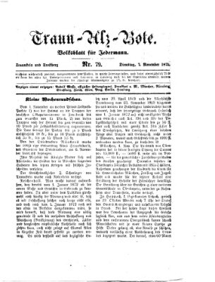 Traun-Alz-Bote (Traun-Alz-Salzachbote) Dienstag 7. November 1871