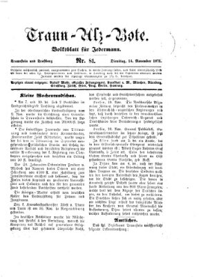 Traun-Alz-Bote (Traun-Alz-Salzachbote) Dienstag 14. November 1871