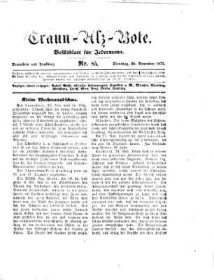 Traun-Alz-Bote (Traun-Alz-Salzachbote) Dienstag 28. November 1871