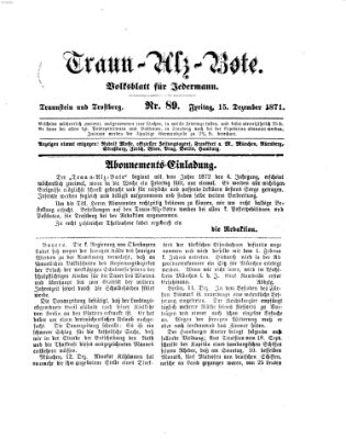 Traun-Alz-Bote (Traun-Alz-Salzachbote) Freitag 15. Dezember 1871